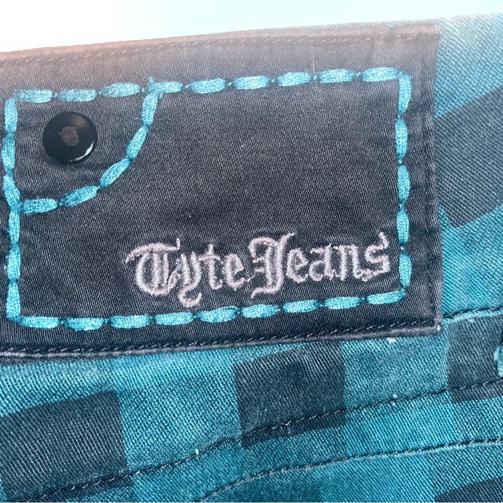 Tyte Jeans Teal and Black Plaid Mini Skirt - Picture 3 of 4